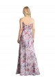 Sleeveless Cowl Neck Stretch Satin & Floral Long Formal Dress