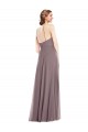 Sleeveless Halter Neck Chiffon Dusty Rose Long Formal Dress
