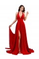Sleeveless Halter Neck Spandex Red Long Formal Dress