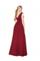 Sleeveless High Neck Chiffon Burgundy Long Black Tie Formal Dress