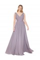 Sleeveless High Neck Chiffon Dusty Rose Long Formal Dress
