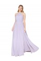 Sleeveless High Neck Chiffon Lilac Long Formal Dress