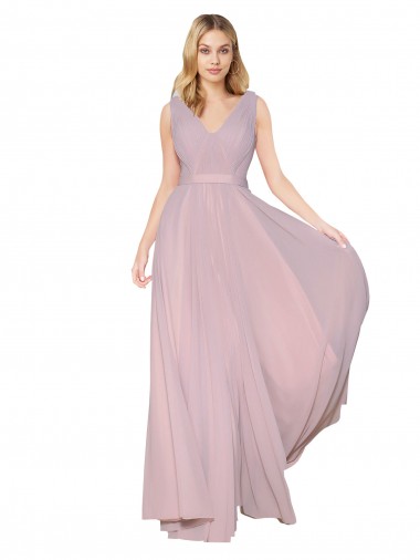 Affordable Sleeveless High Neck Chiffon Primrose Long Formal Dress UK