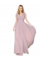 Sleeveless High Neck Chiffon Primrose Long Formal Dress