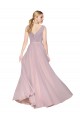 Sleeveless High Neck Chiffon Primrose Long Formal Dress