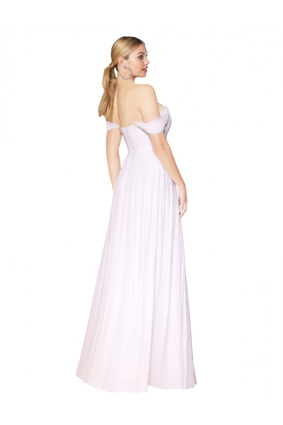 Sleeveless High Neck Chiffon White Long Formal Dress