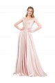 Sleeveless High Neck Satin Pink Long Formal Dress