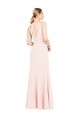 Sleeveless High Neck Stretch Crepe Pink Long Formal Dress