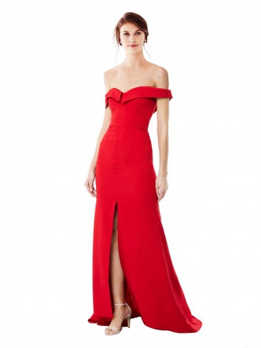 Affordable Sleeveless High Neck Stretch Crepe Red Long Formal Dresses UK