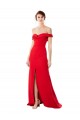 Sleeveless High Neck Stretch Crepe Red Long Formal Dresses