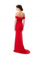 Sleeveless High Neck Stretch Crepe Red Long Formal Dresses