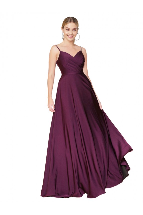 Sleeveless High Neck Stretch Crepe Wild Berry Long Formal Dress