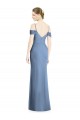 Cold Shoulder Jewel Chiffon Dusty Blue Long Formal Dress