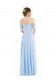 Sleeveless Off the Shoulder Chiffon Light Sky Blue Long Formal Dress