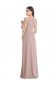 Sleeveless Off the Shoulder Stretch Crepe Dusty Pink Long Formal Dress
