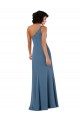 Sleeveless One Shoulder Chiffon Burgundy Long Formal Dress
