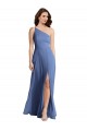 Sleeveless One Shoulder Chiffon Windsor Blue Long Formal Dress