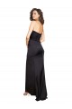 Sleeveless One Shoulder Silky Satin Black Long Formal Dress