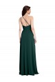 Sleeveless One Shoulder Stretch Crepe Midnight Green Long Formal Dress