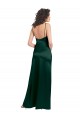 Sleeveless Scoop Neck Stretch Satin Hunter Long Formal Dress