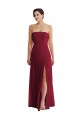 Sleeveless Strapless Chiffon Burgundy Long Formal Dress