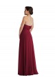 Sleeveless Strapless Chiffon Burgundy Long Formal Dress