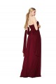 Sleeveless Strapless Chiffon Burgundy Long Formal Gowns