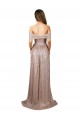 Sleeveless Strapless Sequin Champagne Long Formal Dress
