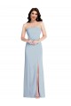 Sleeveless Strapless Stretch Crepe Light Sky Blue Long Formal Dresses