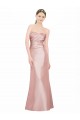 Sleeveless Strapless Stretch Satin Long Formal Dress