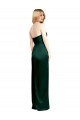 Sleeveless Strapless Stretch Satin Hunter Long Formal Dress
