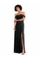 Sleeveless Strapless Stretch Velvet Black Long Formal Dress