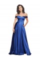 Sleeveless Sweetheart Stretch Satin Royal Blue Sweep Train Formal Dress