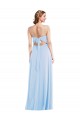 Sleeveless V-Neck Chiffon Light Sky Blue Long Formal Dress