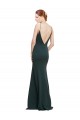 Sleeveless V-Neck Stretch Crepe Pink Long Formal Dress