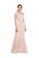 Sleeveless V-Neck Stretch Crepe Pink Long Formal Dress