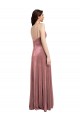 Sleeveless V-Neck Stretch Velvet Cinnamon Rose Long Formal Dress