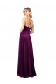 Sleeveless V-Neck Stretch Velvet Grape Long Formal Dress
