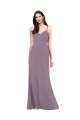Sleeveless Sweetheart Chiffon Dark Lavender Long Formal Dress