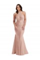 Sleeveless Halter Neck Silky Satin Dusty Pink Long Formal Plus Size Formal Dress