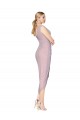 Sleeveless High Neck Chiffon Primrose Cocktail Length High Low Formal Dress