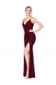 Sleeveless High Neck Chiffon Burgundy Mermaid Long Formal Gowns