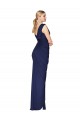 Sleeveless High Neck Chiffon Dark Navy Long Formal Dress