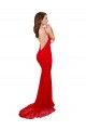 Sleeveless High Neck Lace Red Long Formal Dress