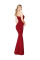 Sleeveless High Neck Stretch Crepe Burgundy Long Formal Dress
