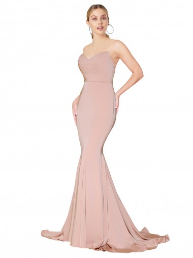 Affordable Sleeveless High Neck Stretch Crepe Mauve Long Formal Gowns UK