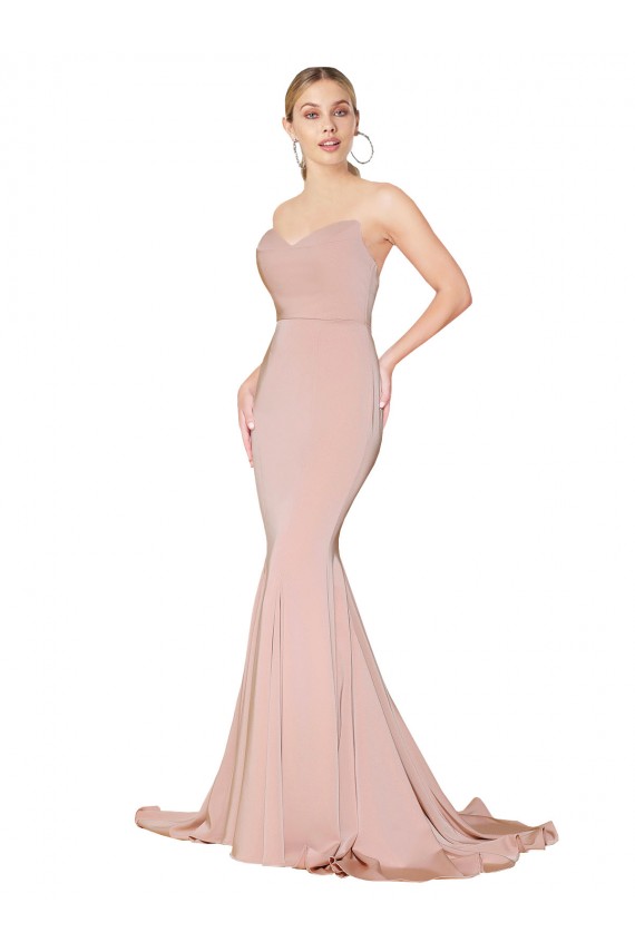 Sleeveless High Neck Stretch Crepe Mauve Long Formal Gowns