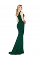 Sleeveless High Neck Stretch Crepe Midnight Green Long Formal Dress