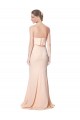 Sleeveless High Neck Stretch Crepe Nude Long Black Tie Formal Dress