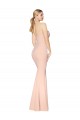 Sleeveless High Neck Stretch Crepe Nude Long Formal Dress